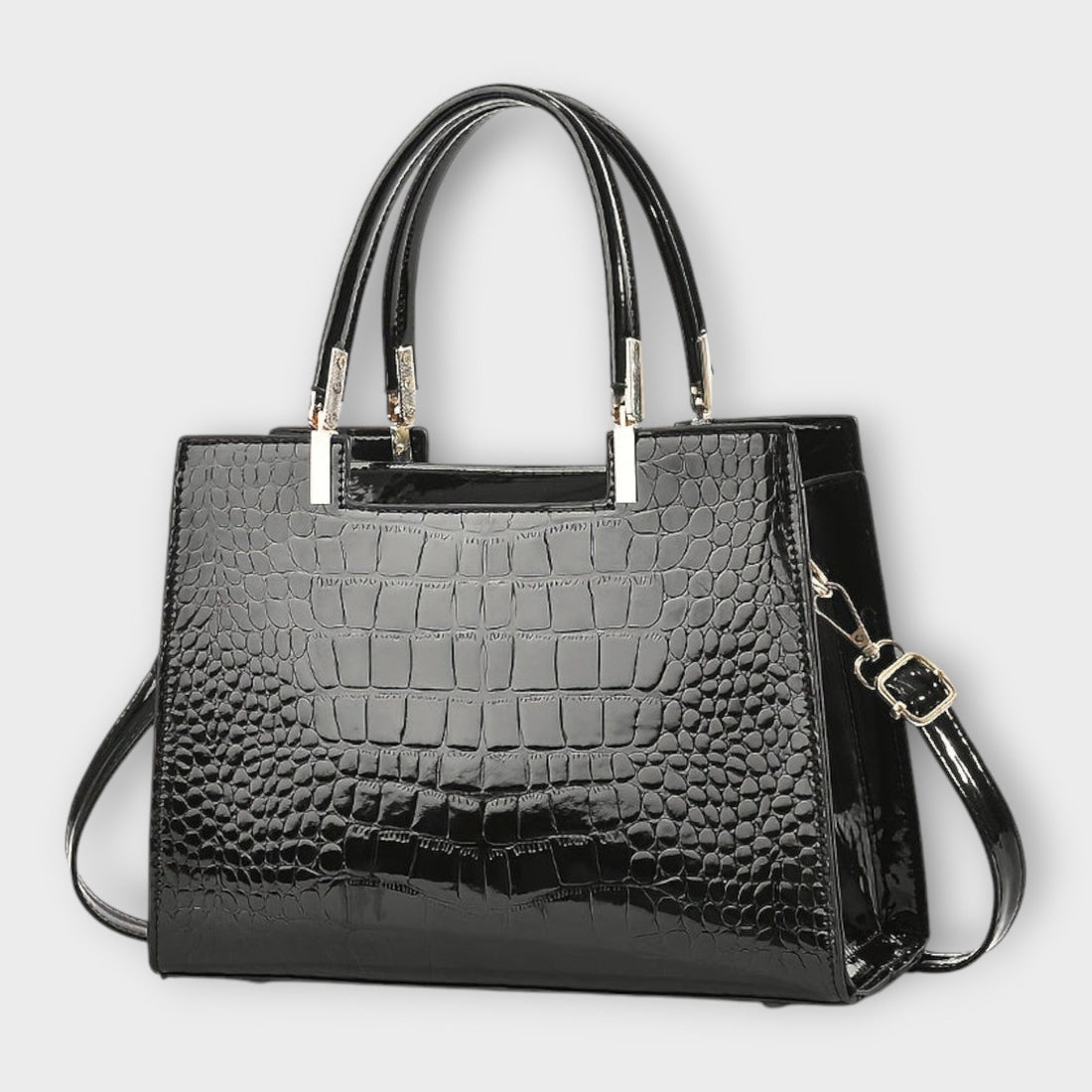 Olivia - Glossy Crocodile Pattern Handbag