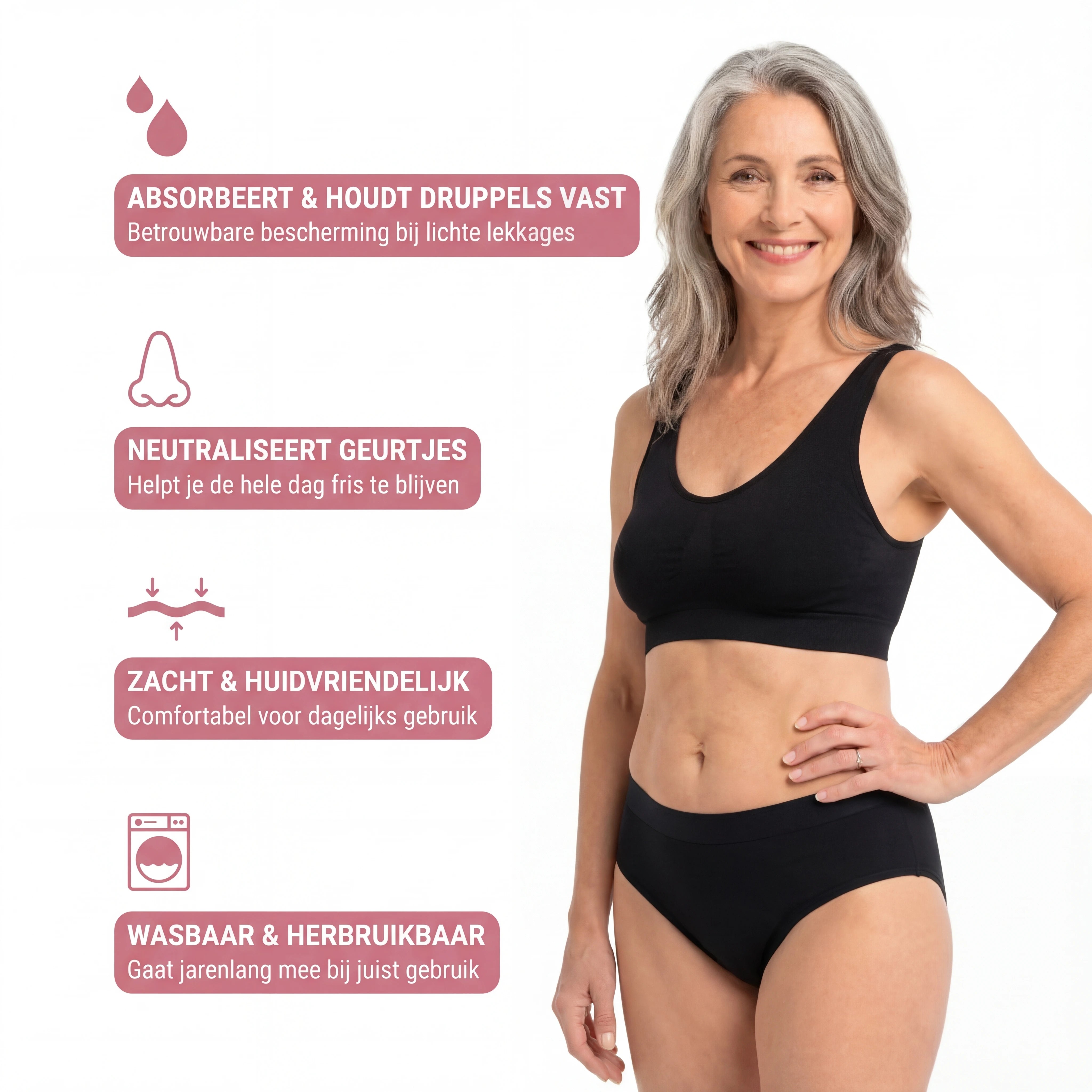 Lia - Mid Waist Lekvrije Slip